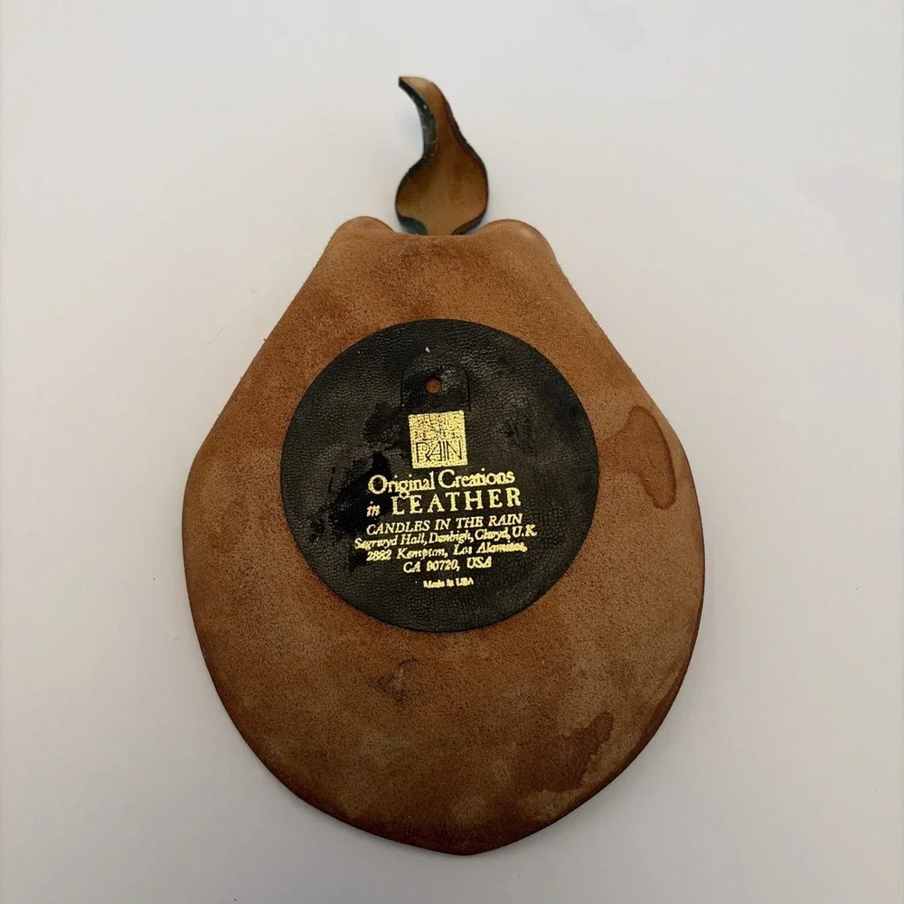 Original Creations in Leather Candles In The Rain Avocado Made in USA Trinket